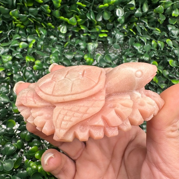 Pink Opal Turtle Carving - Picture 5 of 8